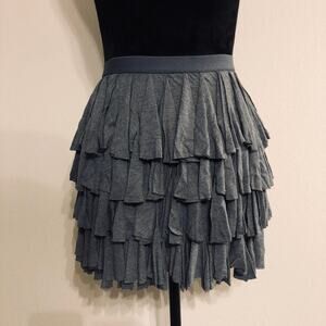 Haute Hippie Charcoal Grey Tiered Mini Skirt sz XS